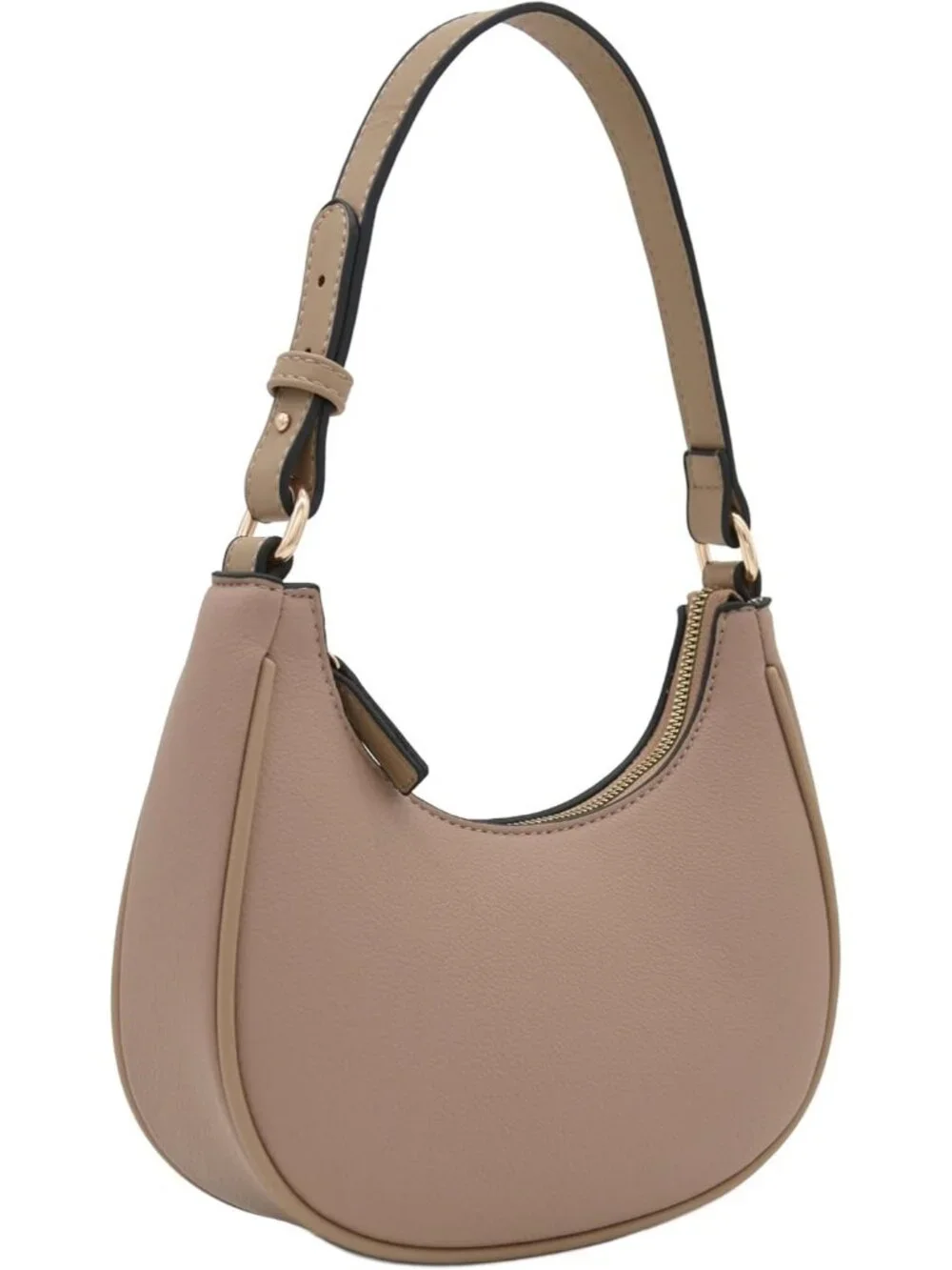 Women Taupe Small Crescent For Trendy Underarm Purse Zipper Shoulder Bag